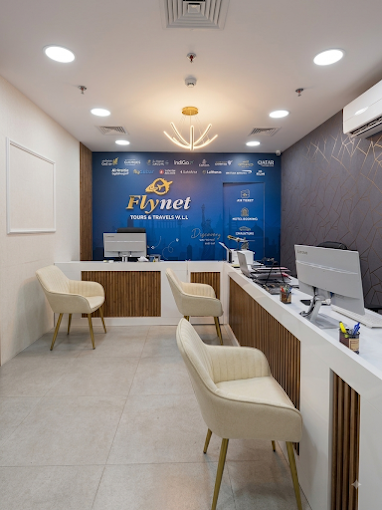 Flynet Travels & Tours office interior in Bahrain